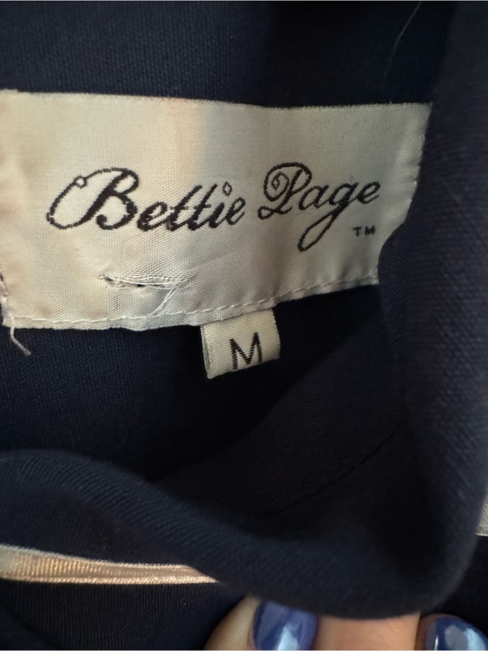 Bettie Page Navy Captain Dress with White Accents - Picture 5 of 15